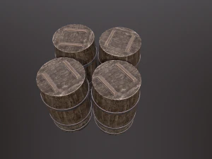 Old Wooden Barrel 3D Model
