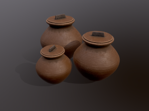 Clay Jar with Lid Modèle 3D