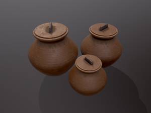 Clay Jar with Lid Modèle 3D