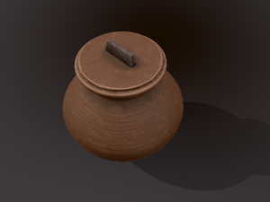 Clay Jar with Lid Modèle 3D