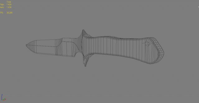 hunting knife 3D Model .c4d .max .obj .3ds .fbx .stl .blend 