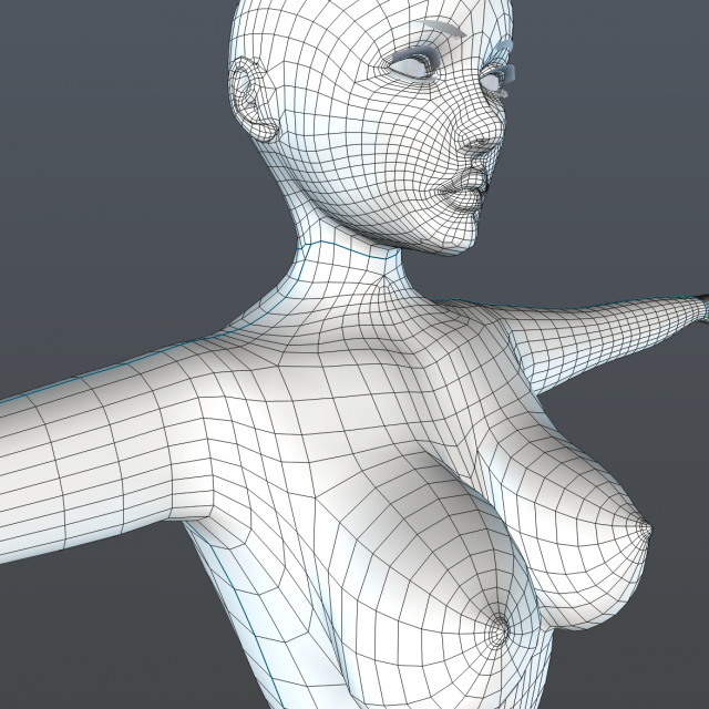 female character basic 3D Модель .c4d .max .obj .3ds .fbx .stl .blend