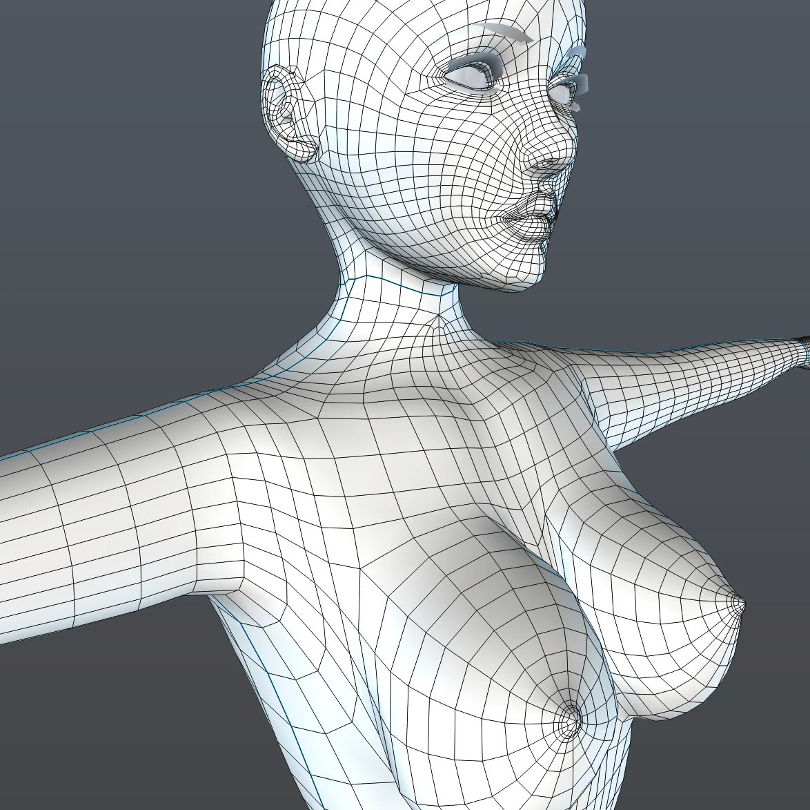 female character basic 3D Model .c4d .max .obj .3ds .fbx .stl .blend 