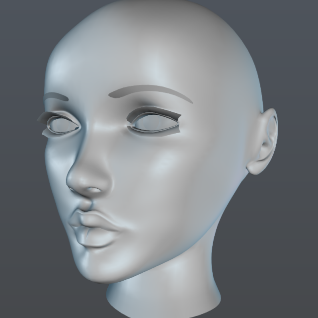 female head 3D Model .c4d .max .obj .3ds .fbx .stl .blend 