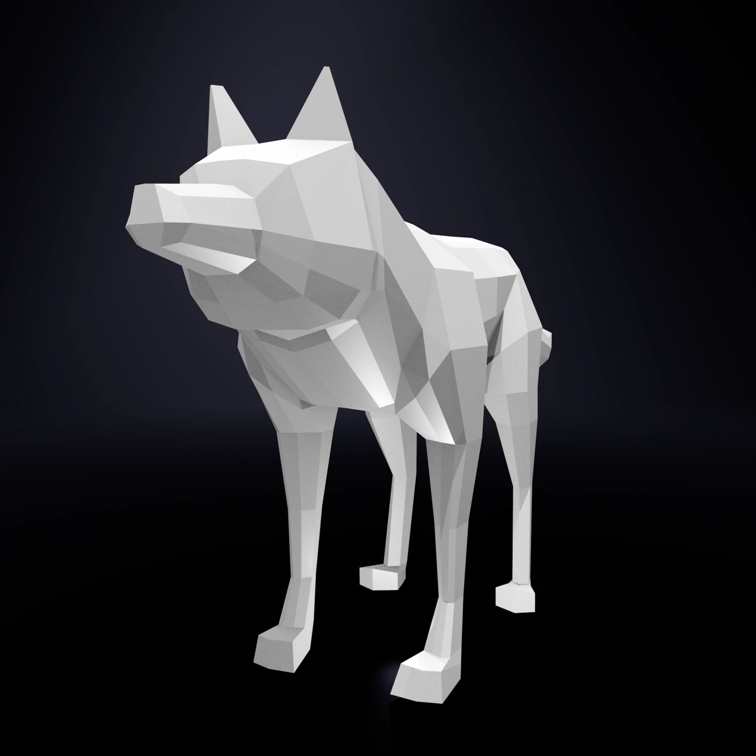 low poly wolf 3D Model .c4d .max .obj .3ds .fbx .stl .blend 