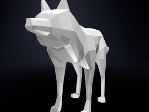 low poly wolf Modèle 3D