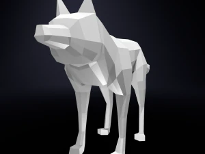 lobo baixo poli Modelo 3D