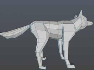 low poly wolf Modèle 3D