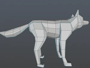 low poly wolf 3D Model