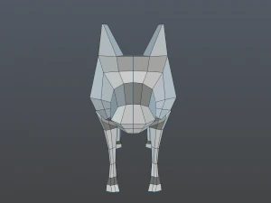 low poly wolf 3D Model