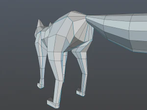low poly wolf 3D Model