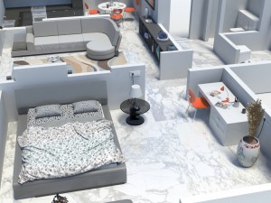 apartment interior floorplan 3D Model