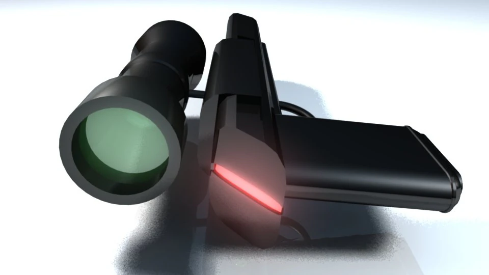 scifi blaster 3D Model .c4d .max .obj .3ds .fbx .stl .blend