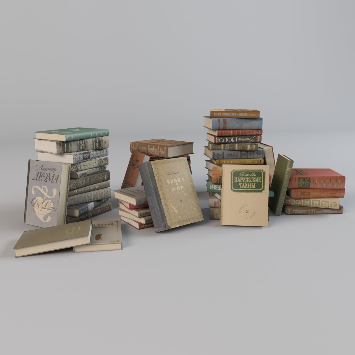 Books 3d model. Old book 3d model.