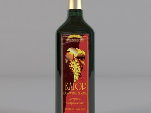 bottle with wine 3D मॉडल