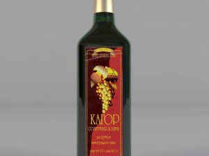 bottle with wine 3D Model