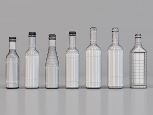 bottle with wine 3D मॉडल