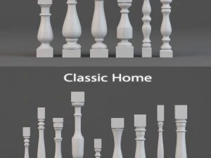 balusters gaudi decor classic home 3D Model