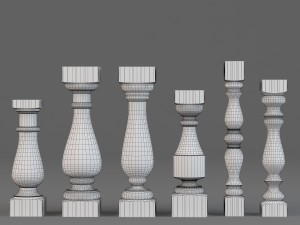 balusters gaudi decor classic home 3D Модель