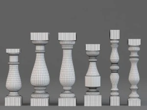 balusters gaudi decor classic home 3D Model