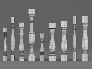 balusters gaudi decor classic home 3D Модель