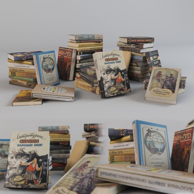 books 3D Model .c4d .max .obj .3ds .fbx .stl .blend 