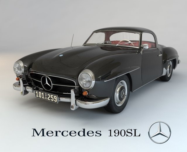 mercedes 190sl coupe Modello 3D .c4d .max .obj .3ds .fbx .stl .blend
