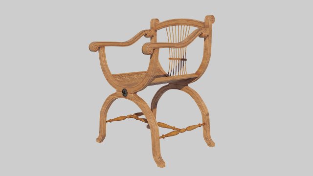 wooden chair with original back Modèle 3D .c4d .max .obj .3ds .fbx .stl .blend 