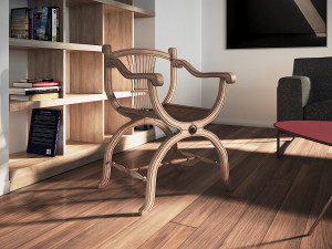 wooden chair with original back Modèle 3D