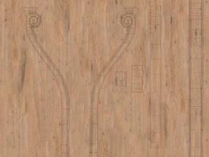 wooden chair with original back 3D Model