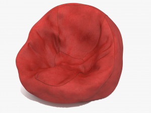 armchair leather bean bag 3D Model