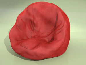 armchair leather bean bag 3D Model