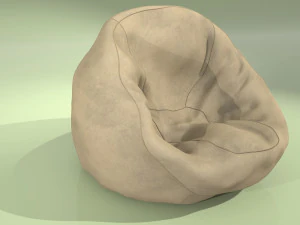 armchair leather bean bag 3D Model