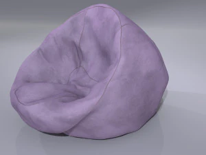 armchair leather bean bag 3D Model