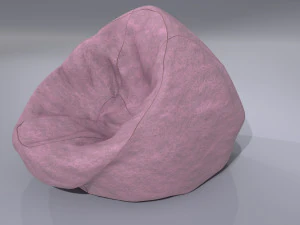 armchair leather bean bag 3D Model