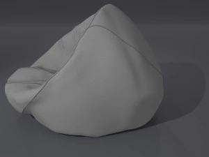 armchair leather bean bag 3D Model