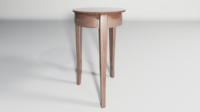 round table wood varnish 3D Model .c4d .max .obj .3ds .fbx .stl .blend 