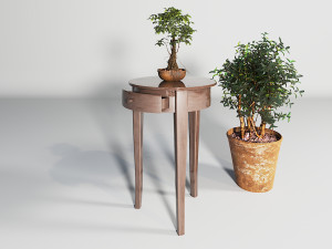 round table wood varnish 3D Model