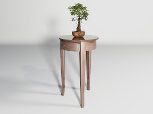 round table wood varnish 3D Model