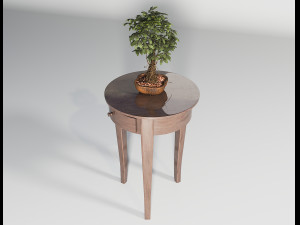 round table wood varnish 3D Model