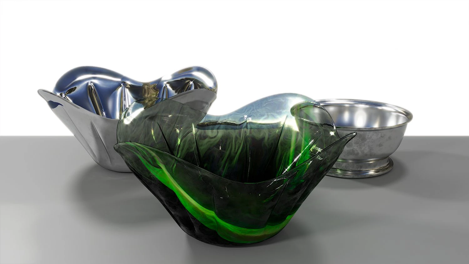 vase metall and glass v1 3D Model .c4d .max .obj .3ds .fbx .stl .blend 