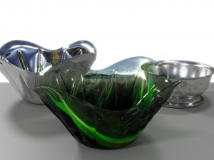 vase metall and glass v1 Modèle 3D