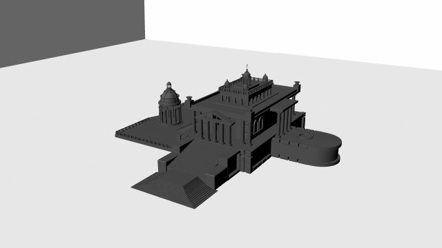 greek temple Model 3D .c4d .max .obj .3ds .fbx .stl .blend 