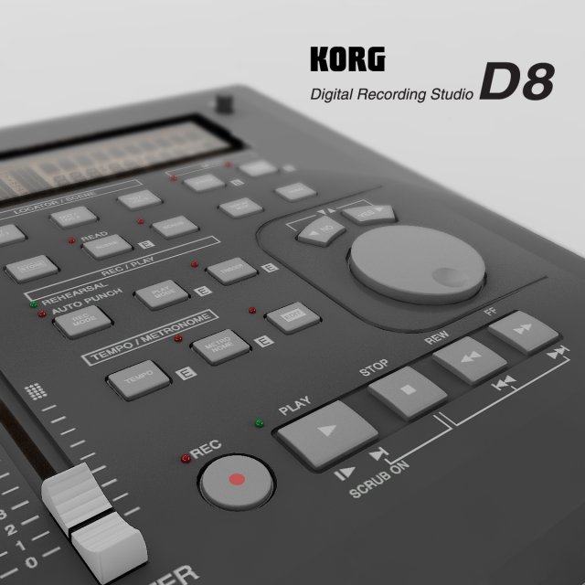 digital recording studio korg d8 3D Модель .c4d .max .obj .3ds .fbx .stl .blend 