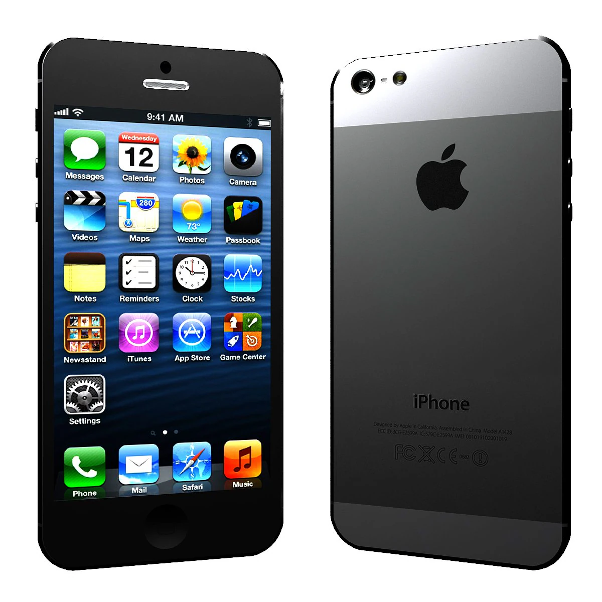 iphone 5 3D Model .c4d .max .obj .3ds .fbx .stl .blend