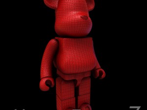 Red leather bear brick 3D Модель