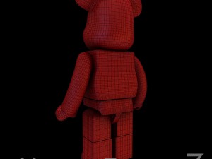 Red leather bear brick 3D Модель