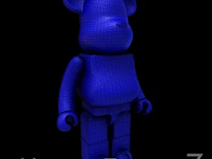 Blue leather bear brick 3D Model