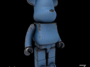 old metal blue bearbrick 3D Model