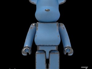 old metal blue bearbrick 3D 모델